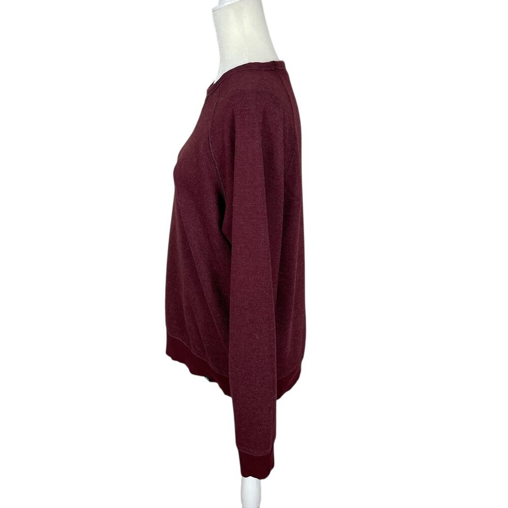 Pact Organic Raglan Crewneck French Terry Sweatshirt Maroon Men's Sz Med Classic - Picture 4 of 10